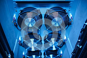 Cooling fans in rack