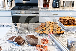 Raffreddamento Pan di zenzero biscotti sul il cavo piedi la cucina 