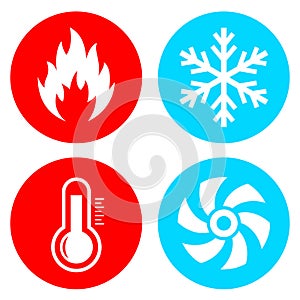 Cooling and heating vector icon