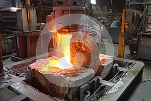 cooling metal after casting in foundry