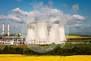 The cooling stacks in power station