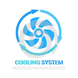 Cooling system vector logo, aircon icon photo