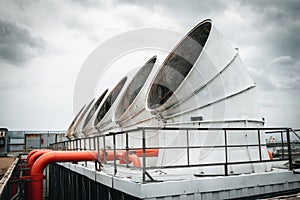 Cooling tower on the deck floor, Cooling chiller system