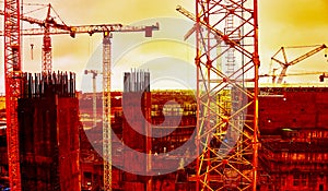 Cooling tower of an environmentally friendly nuclear power plant under construction