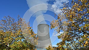 Cooling tower of a nuclear power plant.