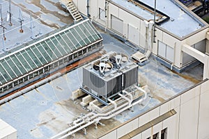 Cooling tower on rooftop