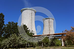 Cooling towers of an alumina refinery plant