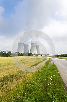 Cooling towers at nuclear power plant in Dukovany