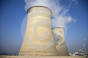 Cooling towers of nuclear power plant electrical energy