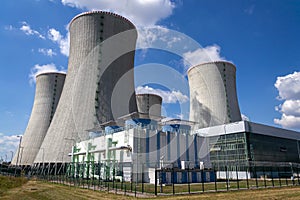 Cooling towers at nuclear power plant, energy self-sufficiency, Dukovany