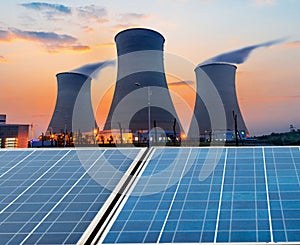 Cooling towers and photovoltaic power plants