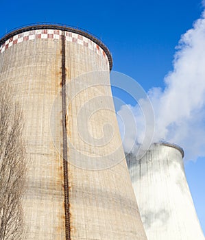 Cooling towers of the power plant