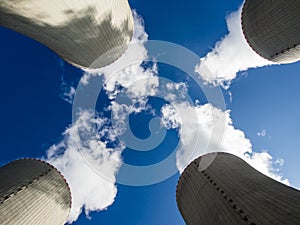 Cooling towers of a power plant