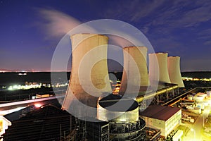 Cooling towers of a power plant