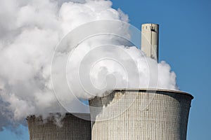 Cooling towers and smokestacks coal fired power plant in Germany