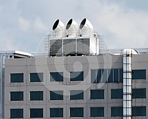 Cooling water tower on rooftop building