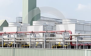 Cooling water tower on rooftop industry plant