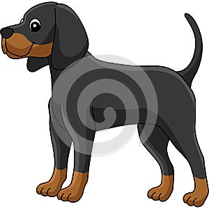 Coonhound Dog Cartoon Colored Clipart Illustration