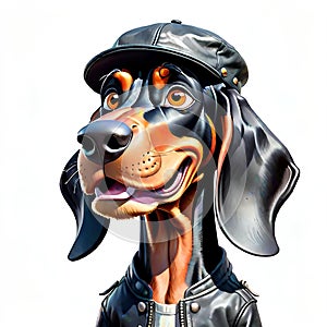 Coonhound hound dog hipster attitude funny face