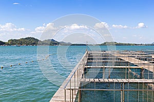 The coop for feeding fish