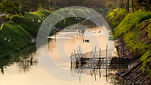 The coop for fish farm in river