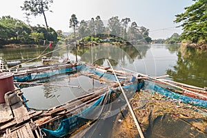The coop for fish farm in river