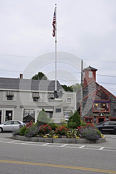 Kennebunkport, Maine, 30th June: Cooper Corner Square with Soldiers and Sailors Monument of Kennebunkport from Maine state of USA