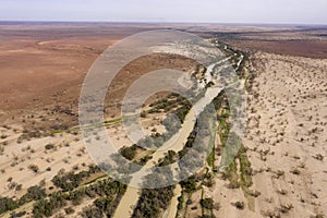 Cooper Creek flowing through the desert country