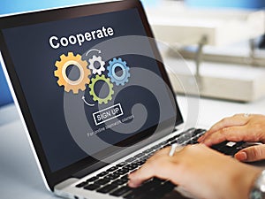 Cooperate Collaboration Team Cog Technology Concept