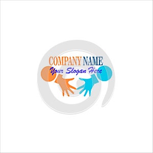 Cooperation Abstract Vector Sign Symbol or Logo Template. Hand Shake Incorporated Concept. Isolatedrint