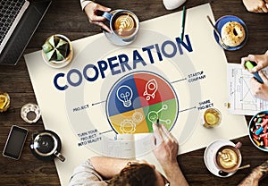 Cooperation Alliance Company Unity Teamwork Concept photo