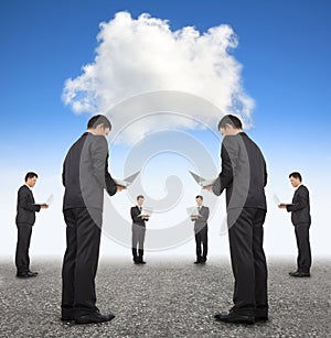 Cooperation business and cloud computing concept