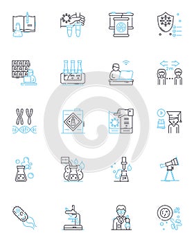 Cooperation collaboration linear icons set. Teamwork, Synergy, Unity, Partnership, Cohesion, Alliance, Coordination line