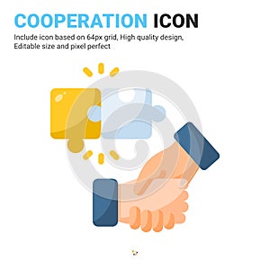 Cooperation icon vector with flat color style isolated on white background. Vector illustration partnership sign symbol icon