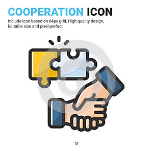 Cooperation icon vector with outline color style isolated on white background. Vector illustration partnership sign symbol icon