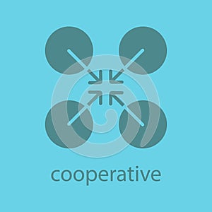Cooperative abstract symbol. Glyph color icon