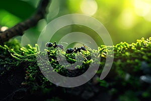 Cooperative Ant forest insect. Generate Ai