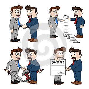 Cooperative Businessman Collection Color Illustration Design