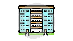 cooperative house color icon animation