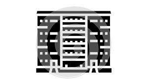 cooperative house glyph icon animation