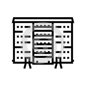 cooperative house line icon vector illustration