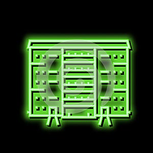 cooperative house neon glow icon illustration