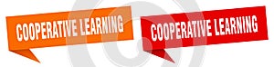 cooperative learning banner. cooperative learning speech bubble label set.