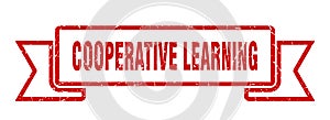 cooperative learning ribbon. cooperative learning grunge band sign.
