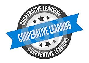 cooperative learning sign. cooperative learning round ribbon sticker. cooperative learning