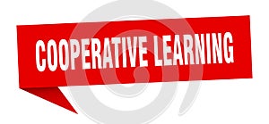 cooperative learning speech bubble. cooperative learning ribbon sign.