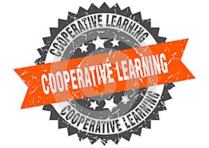 Cooperative learning stamp. cooperative learning grunge round sign.