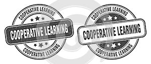 Cooperative learning stamp. cooperative learning label. round grunge sign