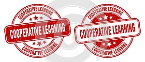 Cooperative learning stamp. cooperative learning label. round grunge sign