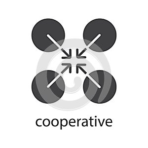 Cooperative symbol glyph icon